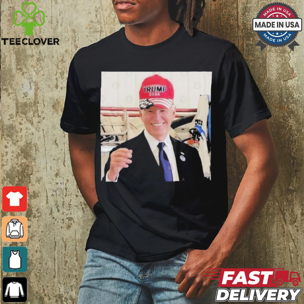 Biden Wearing Trump Maga Hat T Shirt Biden Wearing Trump Maga Hat T Shirt