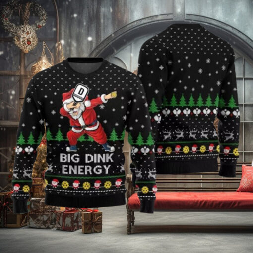 Big Dink Energy Santa Pickleball Christmas Sweater