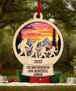 Big Foot family, Personalied 2 Layer Mix Ornament, Gifts For Family, Unique Christmas Gifts, Christmas Tree Decorations