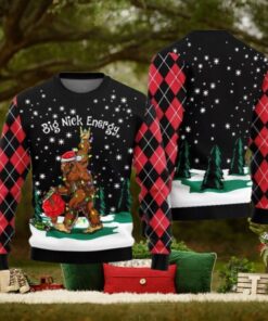 Big Nick Bigfoot Energy Ugly Christmas Sweater