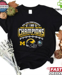 Big Ten Conference Reliaquest Bowl Champions Michigan Wolverines helmet Fan Favorite shirt