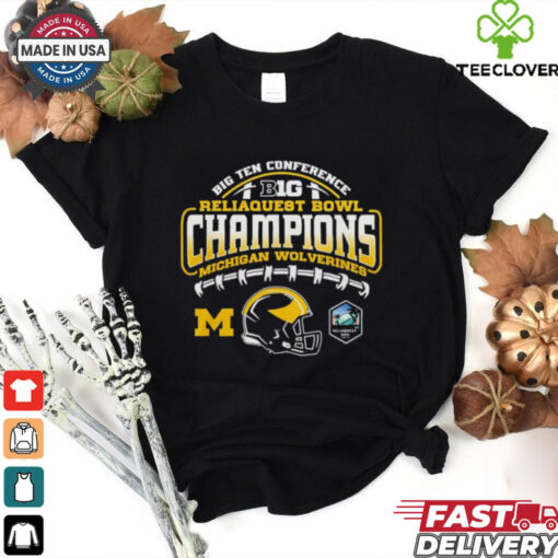 Big Ten Conference Reliaquest Bowl Champions Michigan Wolverines helmet Fan Favorite shirt