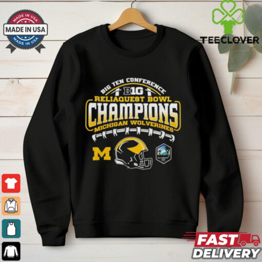 Big Ten Conference Reliaquest Bowl Champions Michigan Wolverines helmet Fan Favorite shirt
