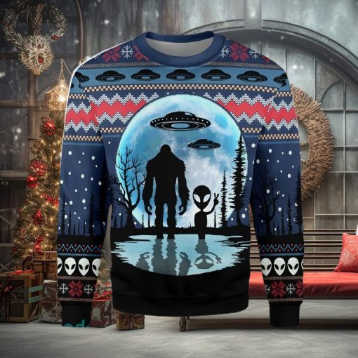 BigFoot Alien UFO Ugly Christmas Sweater Xmas Gift Men And Women Christmas Sweater