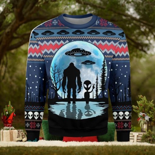 BigFoot Alien UFO Ugly Christmas Sweater Xmas Gift Men And Women Christmas Sweater