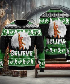 Bigfoot Believe 3D Ugly Christmas Sweater Gift For Family Christmas Gift