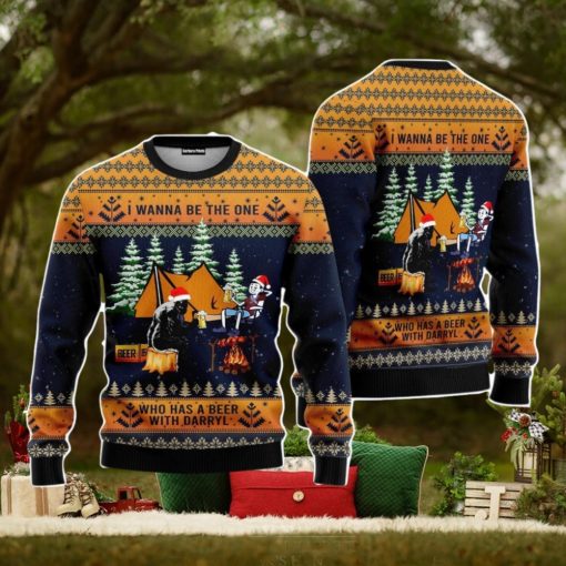 Bigfoot Camping Christmas Unisex Ugly Sweater