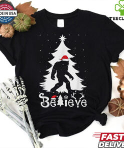 Bigfoot Christmas Gifts For Men Boys Girls Funny Christmas T Shirt Recovered