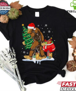 Bigfoot Christmas Tree Lights Xmas Sasquatch Lovers T Shirt Recovered 3 Bigfoot Christmas Tree Lights Xmas Sasquatch Lovers T Shirt Recovered