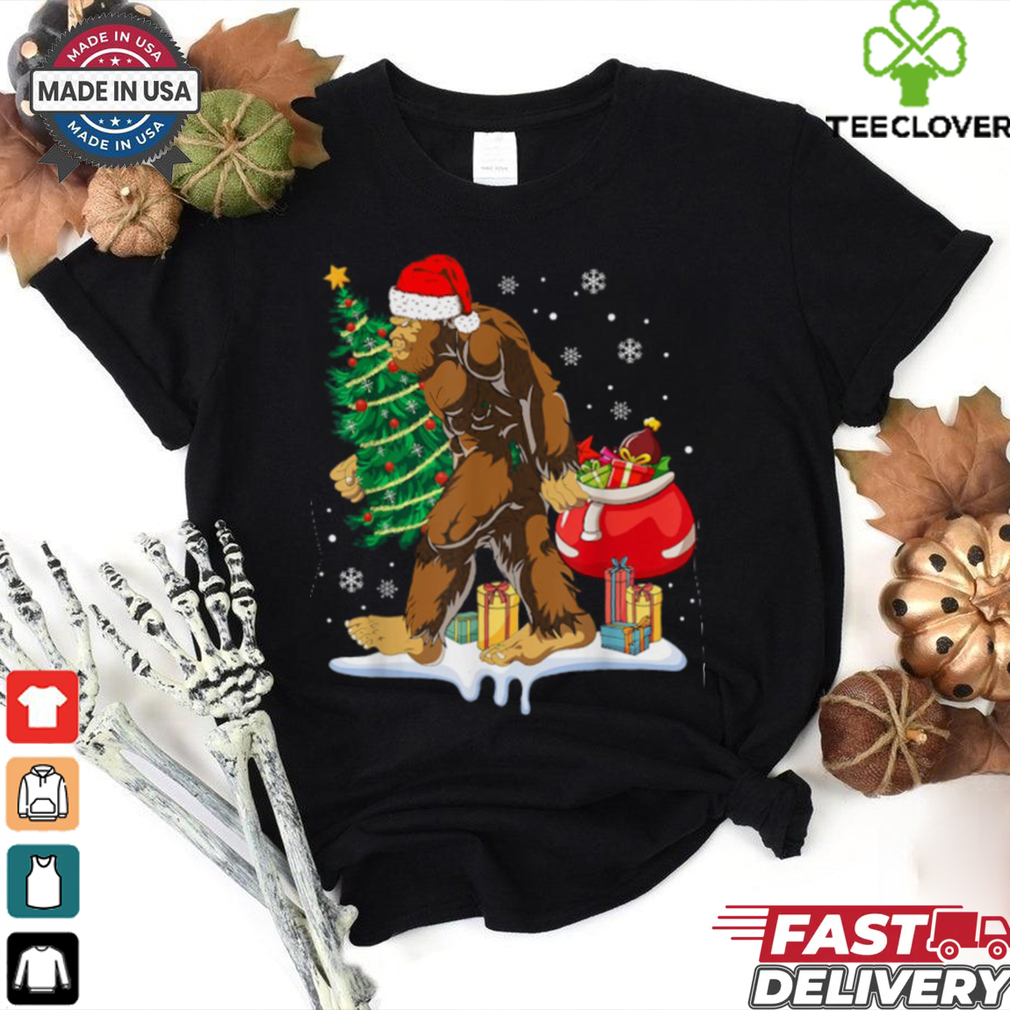 Bigfoot Christmas Tree Lights Xmas Sasquatch Lovers T Shirt Recovered Bigfoot Christmas Tree Lights Xmas Sasquatch Lovers T Shirt Recovered