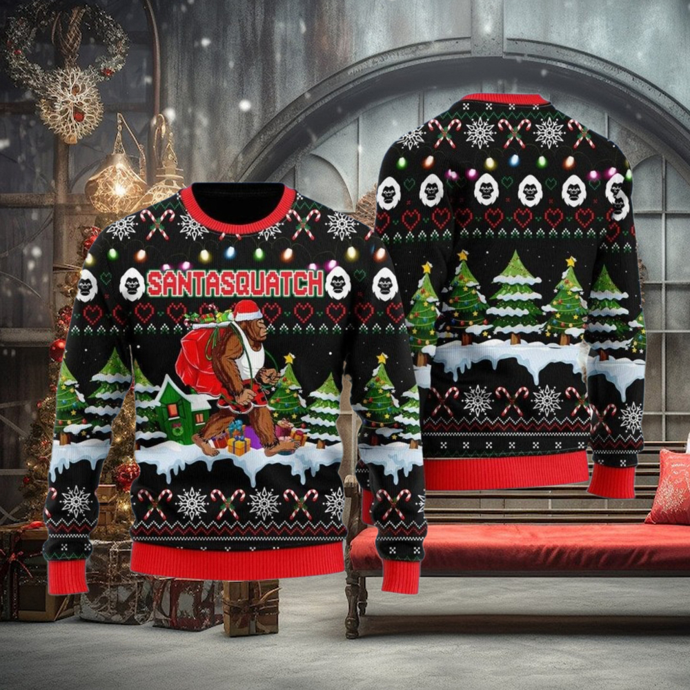 Bigfoot Christmas Ugly Christmas Sweater Bigfoot Christmas Ugly Christmas Sweater