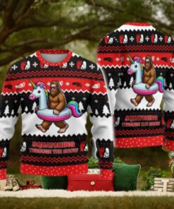 Bigfoot Christmas Ugly Sweater, Bigfoot Riding Unicorn Sweatshirt