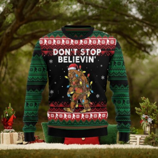 Bigfoot Don’t Stop Believing Ugly Christmas Sweater Gift Men Women