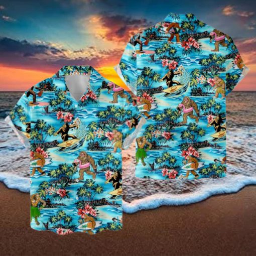 Bigfoot Hawaiian Shirt Sasquatch Tropical Summer Aloha Shirt S 5Xl