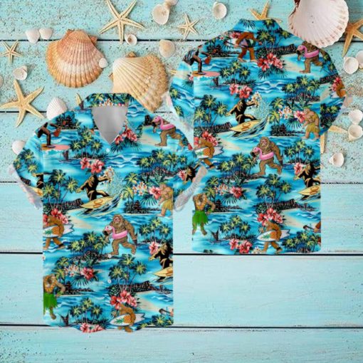 Bigfoot Hawaiian Shirt Sasquatch Tropical Summer Aloha Shirt S 5Xl