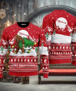 Bigfoot Mery Squatchmas Ugly Christmas Sweater For Men And Women