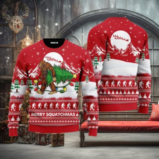 Bigfoot Mery Squatchmas Ugly Christmas Sweater For Men And Women