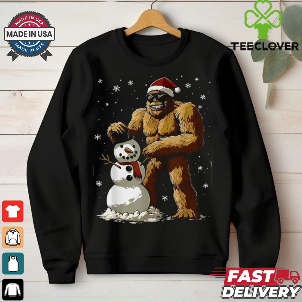 Bigfoot Santa Snowman Kids Boys Men Xmas Christmas Graphic T Shirt Recovered Bigfoot Santa Snowman Kids Boys Men Xmas Christmas Graphic T Shirt Recovered