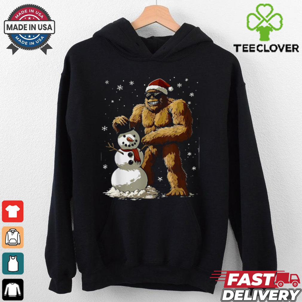 Bigfoot Santa Snowman Kids Boys Men Xmas Christmas Graphic T Shirt Recovered Bigfoot Santa Snowman Kids Boys Men Xmas Christmas Graphic T Shirt Recovered