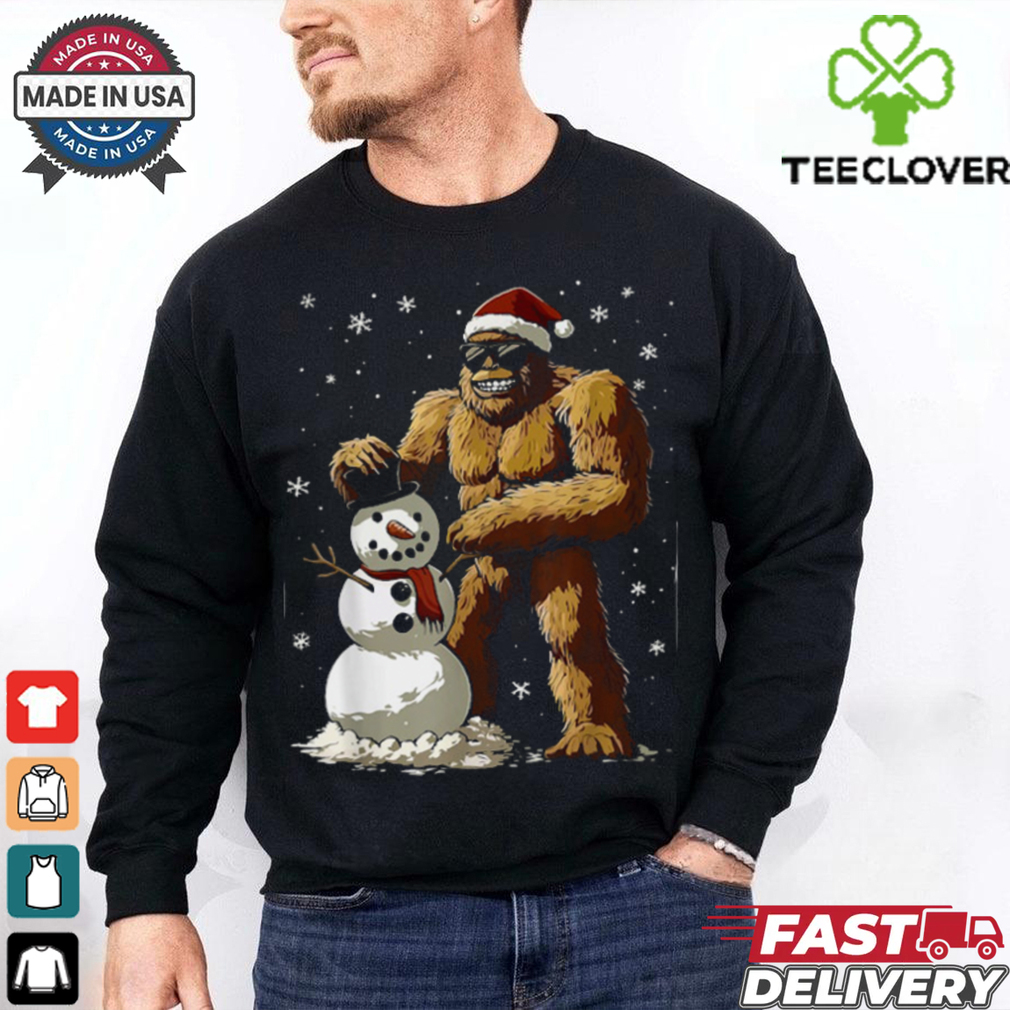 Bigfoot Santa Snowman Kids Boys Men Xmas Christmas Graphic T Shirt Recovered Bigfoot Santa Snowman Kids Boys Men Xmas Christmas Graphic T Shirt Recovered