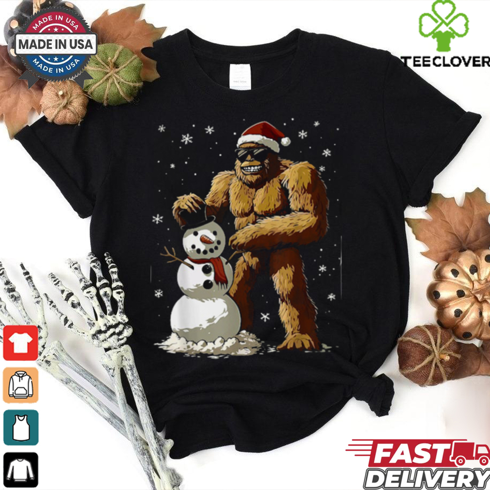 Bigfoot Santa Snowman Kids Boys Men Xmas Christmas Graphic T Shirt Recovered Bigfoot Santa Snowman Kids Boys Men Xmas Christmas Graphic T Shirt Recovered