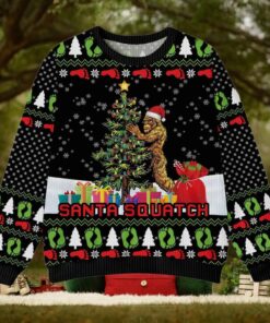 Bigfoot Santa Squatchs Ugly Christmas Sweater