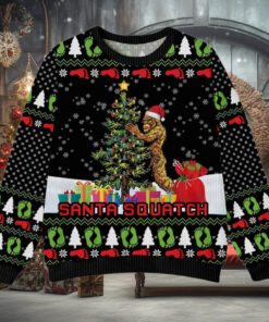 Bigfoot Santa Squatchs Ugly Christmas Sweater