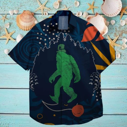 Bigfoot Sasquatc on St. Patrick day Hawaiian Shirt