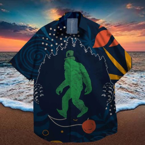 Bigfoot Sasquatc on St. Patrick day Hawaiian Shirt