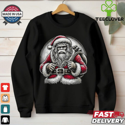 Bigfoot Sasquatch Santa Claus Christmas T Shirt Recovered