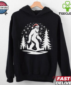 Bigfoot Snow Santa Hat, Christmas Sasquatch Hiking T Shirt Recovered