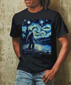 Bigfoot UFO Extraterrestrial Encounter Adventure Van Gogh T Shirt