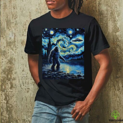 Bigfoot UFO Extraterrestrial Encounter Adventure Van Gogh T Shirt