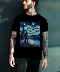 Bigfoot UFO Extraterrestrial Encounter Adventure Van Gogh T Shirt