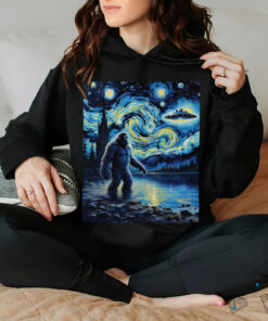 Bigfoot UFO Extraterrestrial Encounter Adventure Van Gogh T Shirt