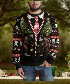 Bigfoot Ugly Christmas Christmas Tree Sweater