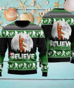 Bigfoot Ugly Christmas Sweater, Funny Sasquatch Xmas Sweater, Camping Holiday Sweater