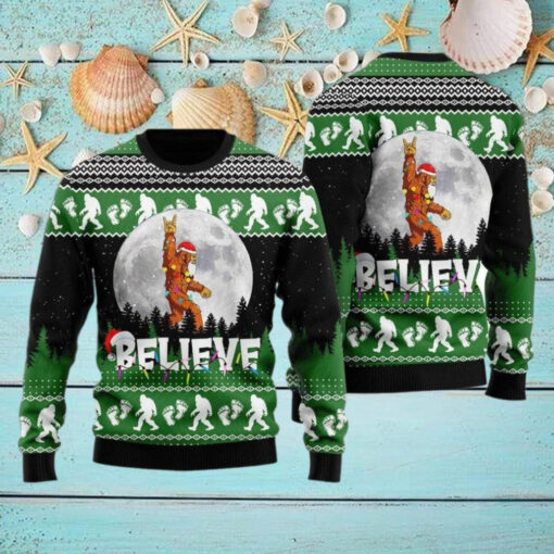 Bigfoot Ugly Christmas Sweater, Funny Sasquatch Xmas Sweater, Camping Holiday Sweater