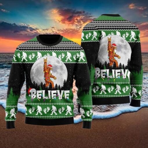 Bigfoot Ugly Christmas Sweater, Funny Sasquatch Xmas Sweater, Camping Holiday Sweater