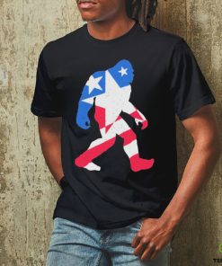 Bigfoot With American Flag Red White Blue Funny 4Th Of July Shirt