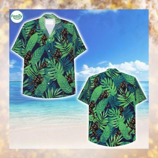 Bigfoot and palm tree Hawaiian Shirt