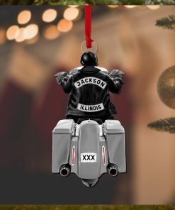 Biker Man Back Riding Touring Motorcycle   Personalized Acrylic Ornament Gift For Biker, Motorcycle Lovers