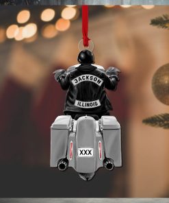 Biker Man Back Riding Touring Motorcycle   Personalized Acrylic Ornament Gift For Biker, Motorcycle Lovers
