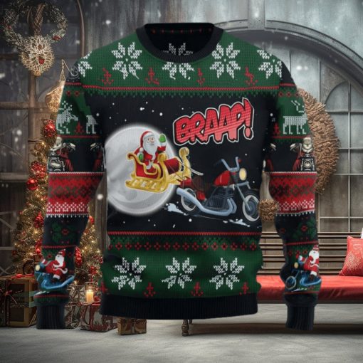 Biker Santa Xmas 3D Printed Ugly Christmas Sweater