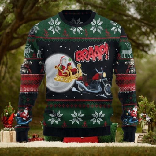 Biker Santa Xmas 3D Printed Ugly Christmas Sweater