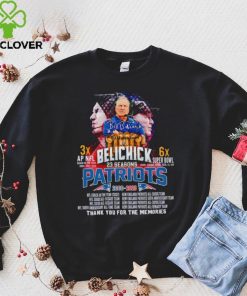 Bill Belichick 23 Seasons Patriots 2000 2023 Thank You For The Memories hoodie, sweater, longsleeve, shirt v-neck, t-shirt