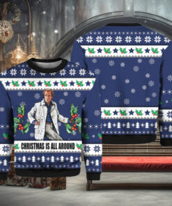 Billy Mack Christmas Is All Around Love Actually Ugly Christmas Sweater