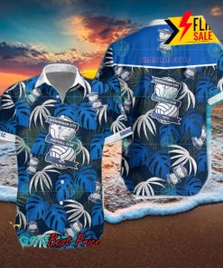Birmingham City FC Big Logo Tropical Leaves Hawaiian Shirt And Shorts