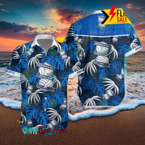 Birmingham City FC Big Logo Tropical Leaves Hawaiian Shirt And Shorts