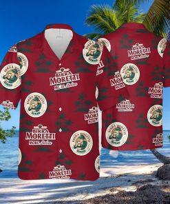 Birra Moretti Beer Coconut Island Pattern Hawaiian Shirt